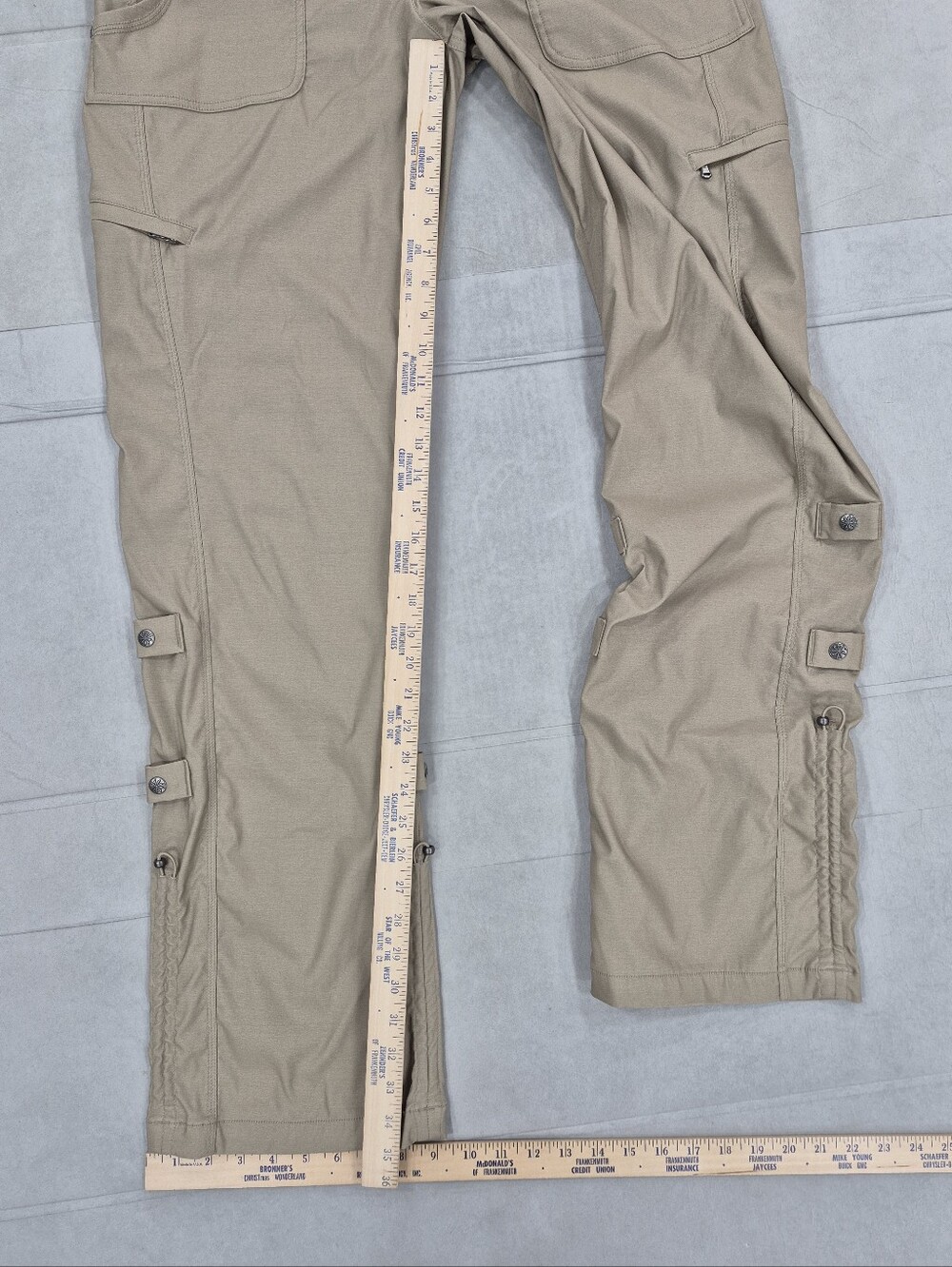 Athleta Shasta Convertible Hiking Utility Pants women's 16T Tall khaki stretch - Picture 7 of 13
